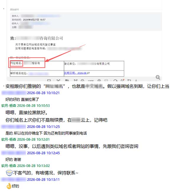 某综合性工程咨询企业网站域名到期邮件识别与咨询指导-2